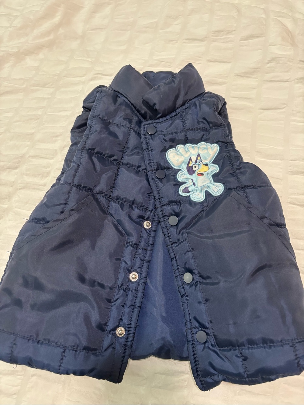 Kids Navy Puffer Vest with Bluey